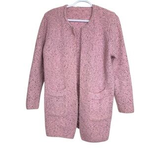 Pale Pink Long  Open Cardigan w Pockets, 4 Seasons
